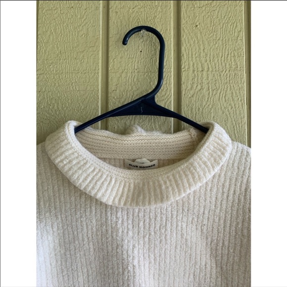 Club Monaco white 100% wool crop sweater size M - Picture 2 of 4